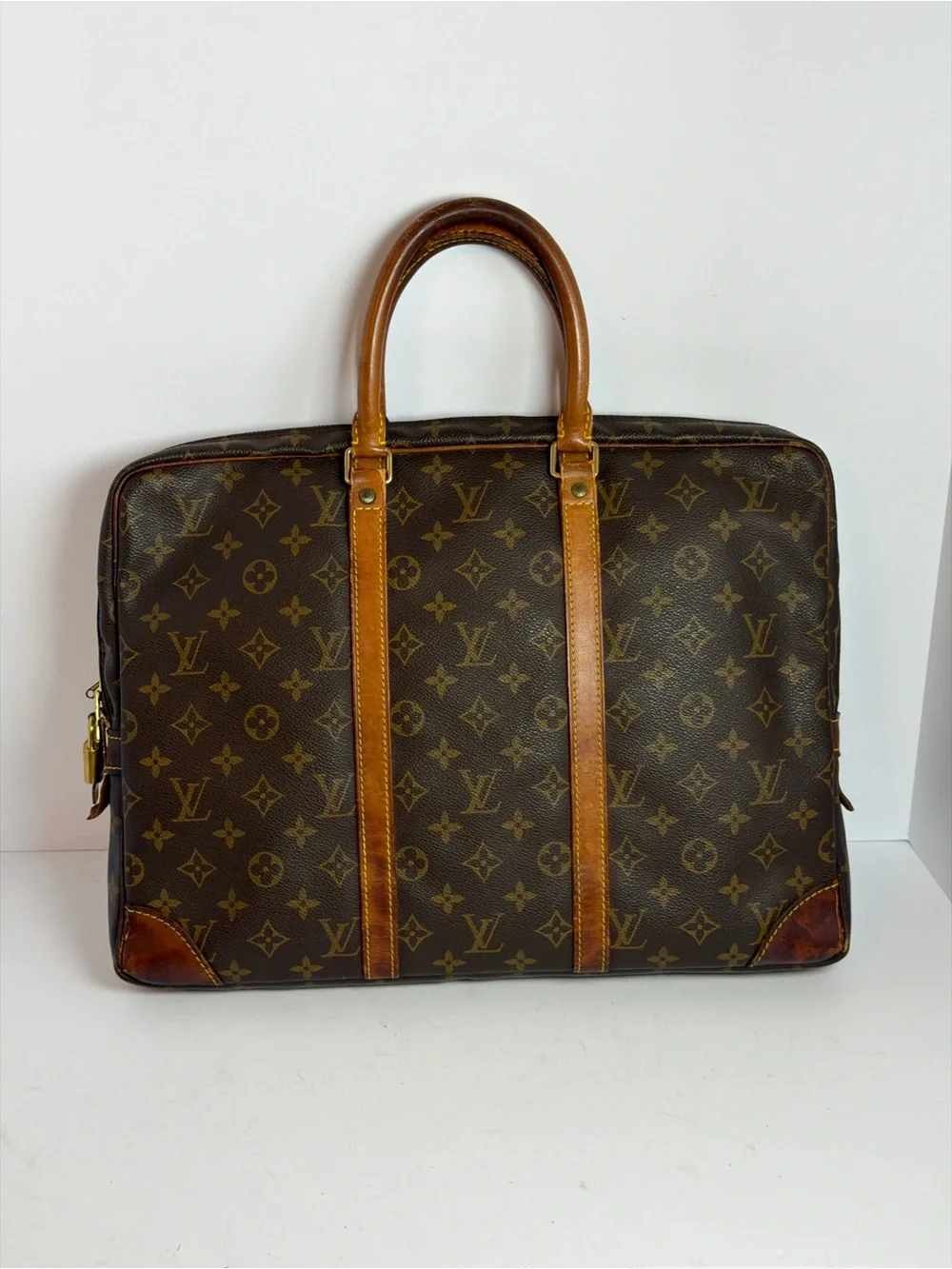 Vintage Louis Vuitton Monogram Canvas Porte Documents Voyage Briefcase